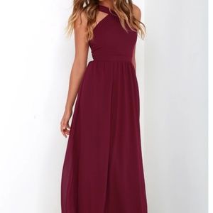 Lulus Air of Romance Burgandy Dress